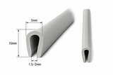 Junta de canto tipo U PVC gris – protección de canto 1,5–2 mm, perfil 5x10 mm