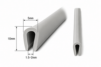 Junta de canto tipo U PVC gris – protección de canto 1,5–2 mm, perfil 5x10 mm