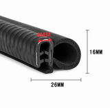 Junta reforzada para lunas de tractores, coches, barcos 26x16 mm – perfil de canto EPDM
