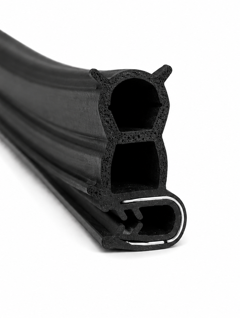 Junta reforzada para puertas de furgonetas EPDM – doble cámara, perfil 31x16 mm