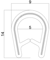 Junta de borde T4 de sujeción para borde de 3-4mm