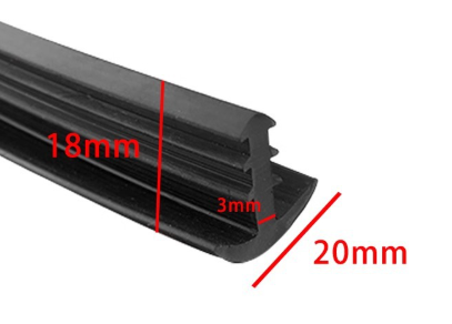 Junta para paneles fotovoltaicos goma tipo T 18x20 mm – carport, ranura 3 mm