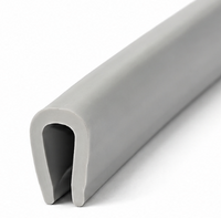 Junta de canto tipo U PVC gris – protección de canto 1,5–2 mm, perfil 5x10 mm