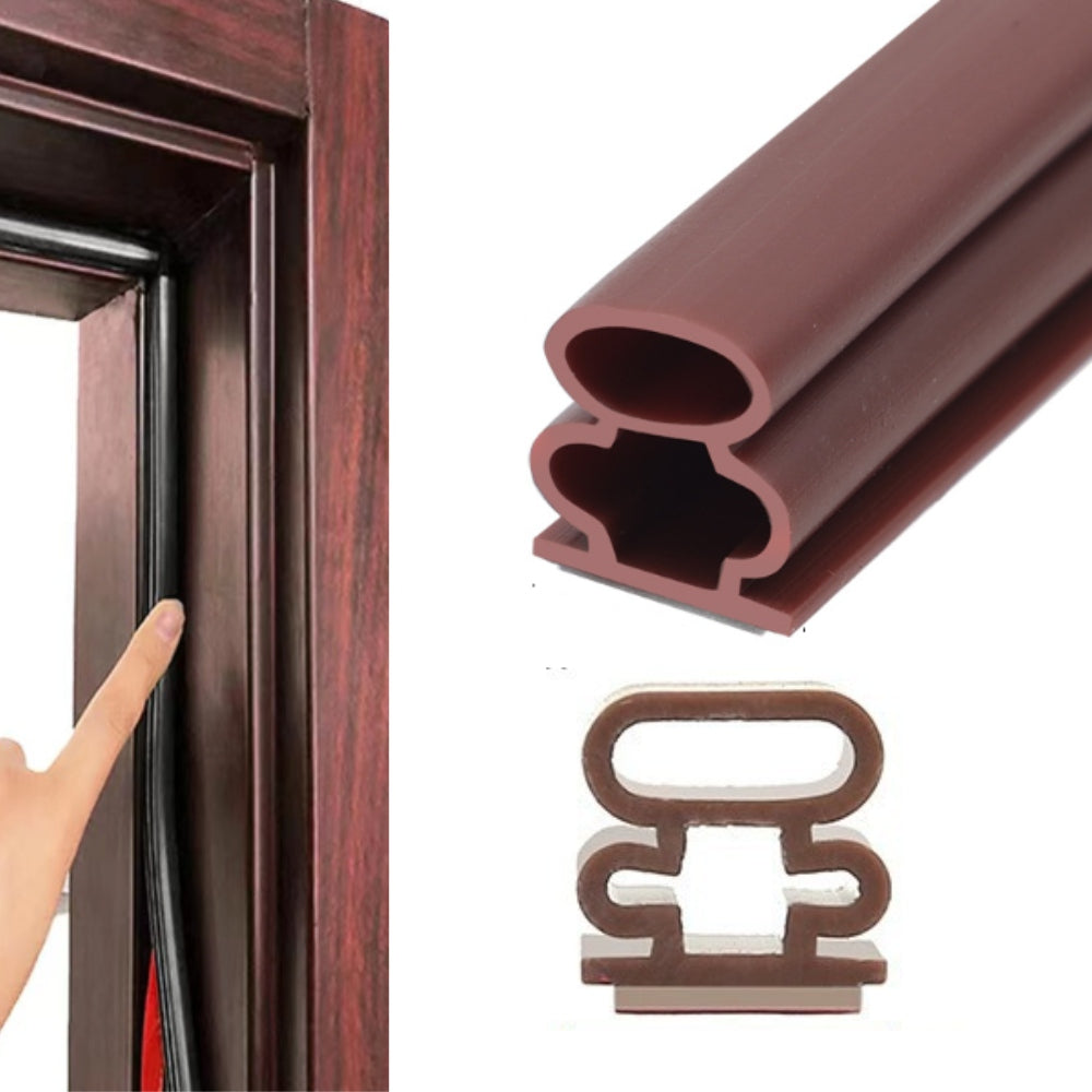 Junta autoadhesiva para puertas marrón 10 mm – perfil de goma, puertas exteriores y ventanas