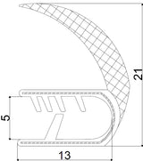 Junta SB para borde decorativa para puertas de vidrio universal reforzada