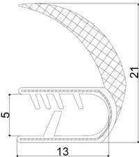 Junta SB para borde decorativa para puertas de vidrio universal reforzada
