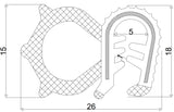 Junta de goma T-29 para puerta, reforzada universal